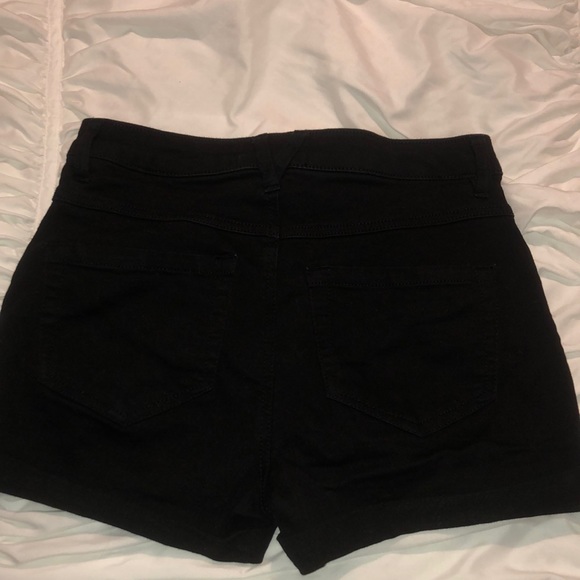 High waisted black denim shorts ! Button up !! - Picture 2 of 2